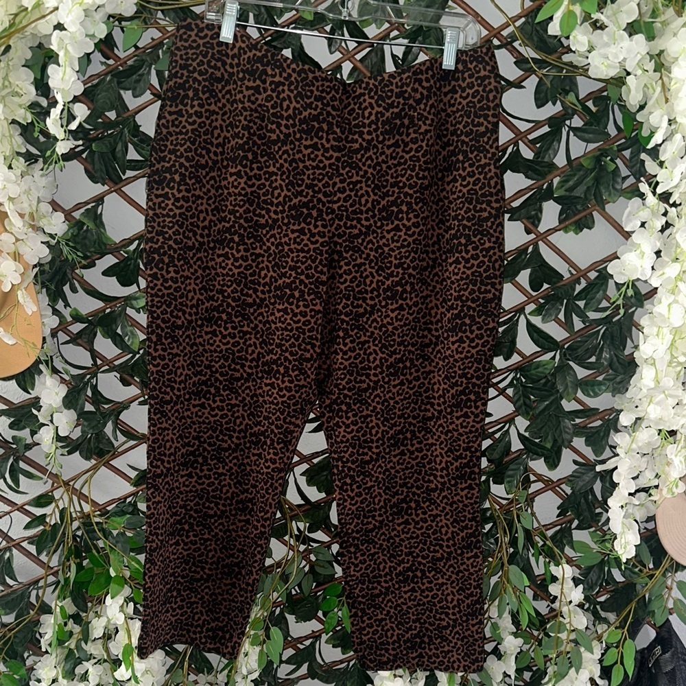 Allison Daley Brown and Black Animal Print Pants